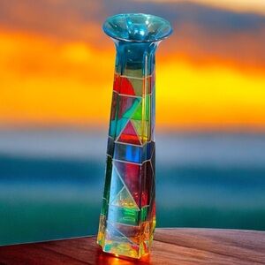 Italian Vase With Stained Glass